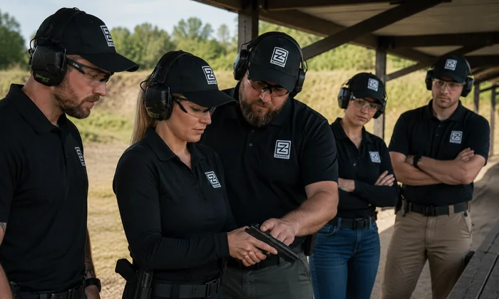 Small-group firearms training with close instructor supervision