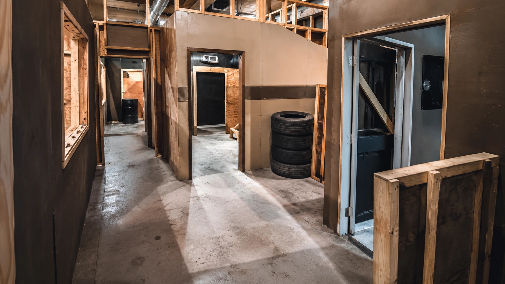CQB training area used for One Man CQB pistol course at BZ Academy in Poland