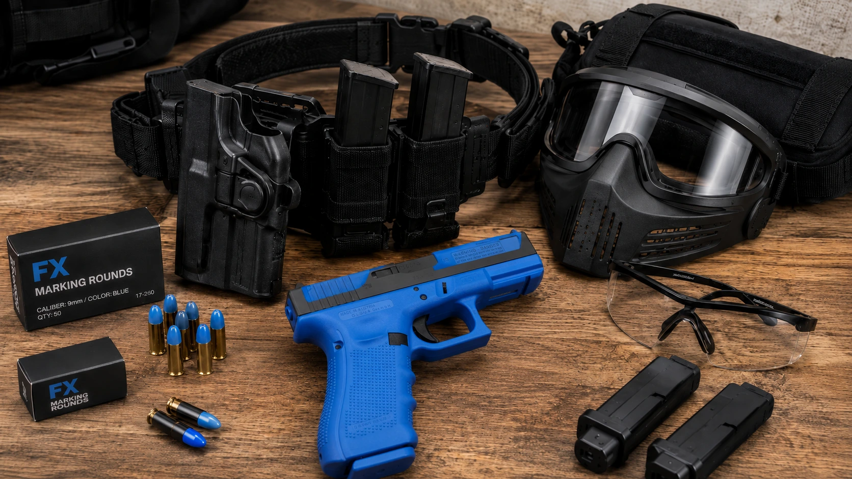 Glock FX pistol and FX marking rounds for CQB scenario training at BZ Academy in Poland