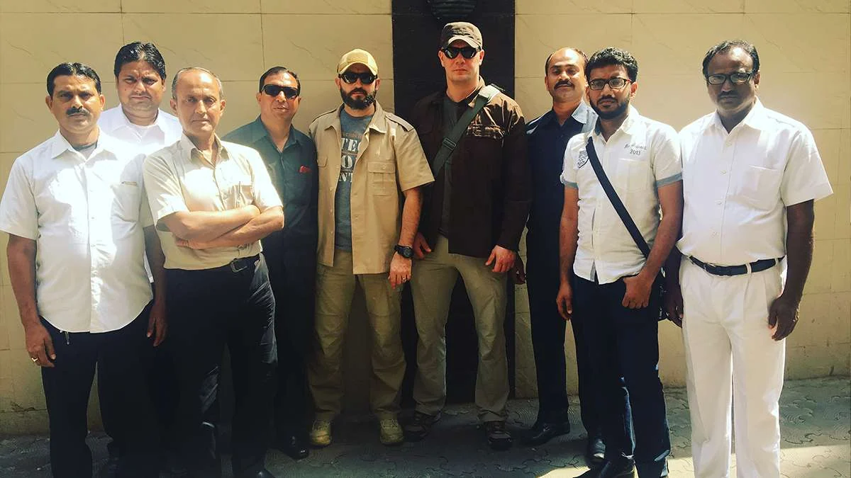 Bartosz Zukowski during an international security assignment in India