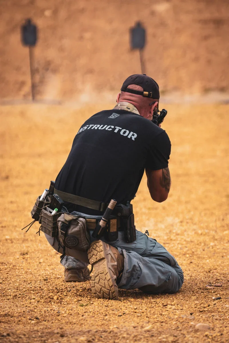 BZ Academy firearms instructor conducting advanced live-fire training