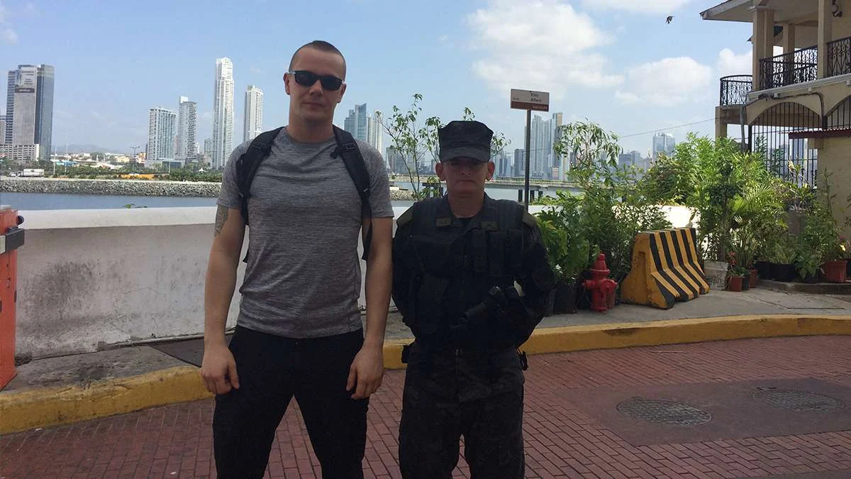Bartosz Zukowski during a close-protection assignment in Panama