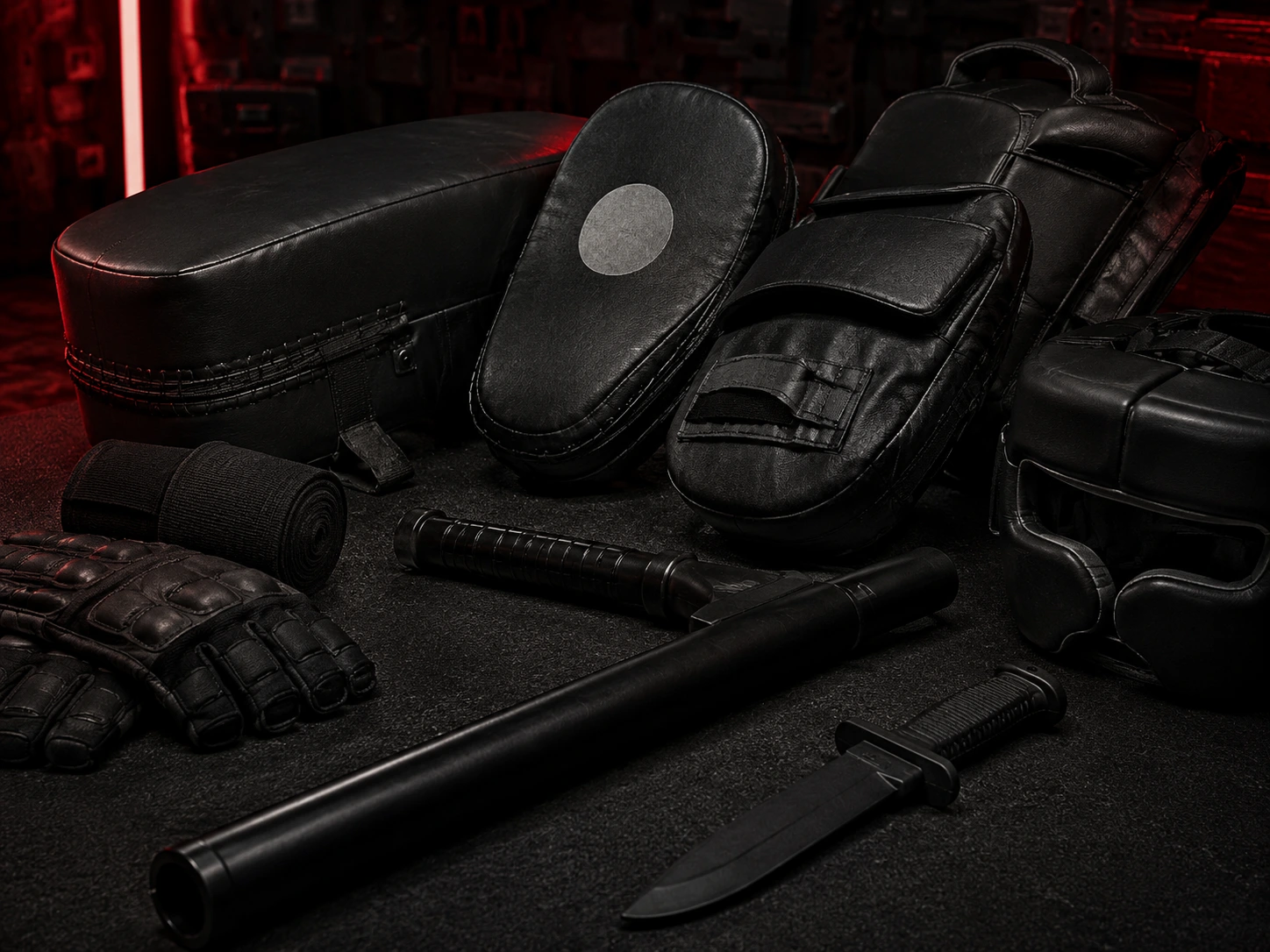 Hand to hand combat equipment for VIP protection training at BZ Academy in Poland