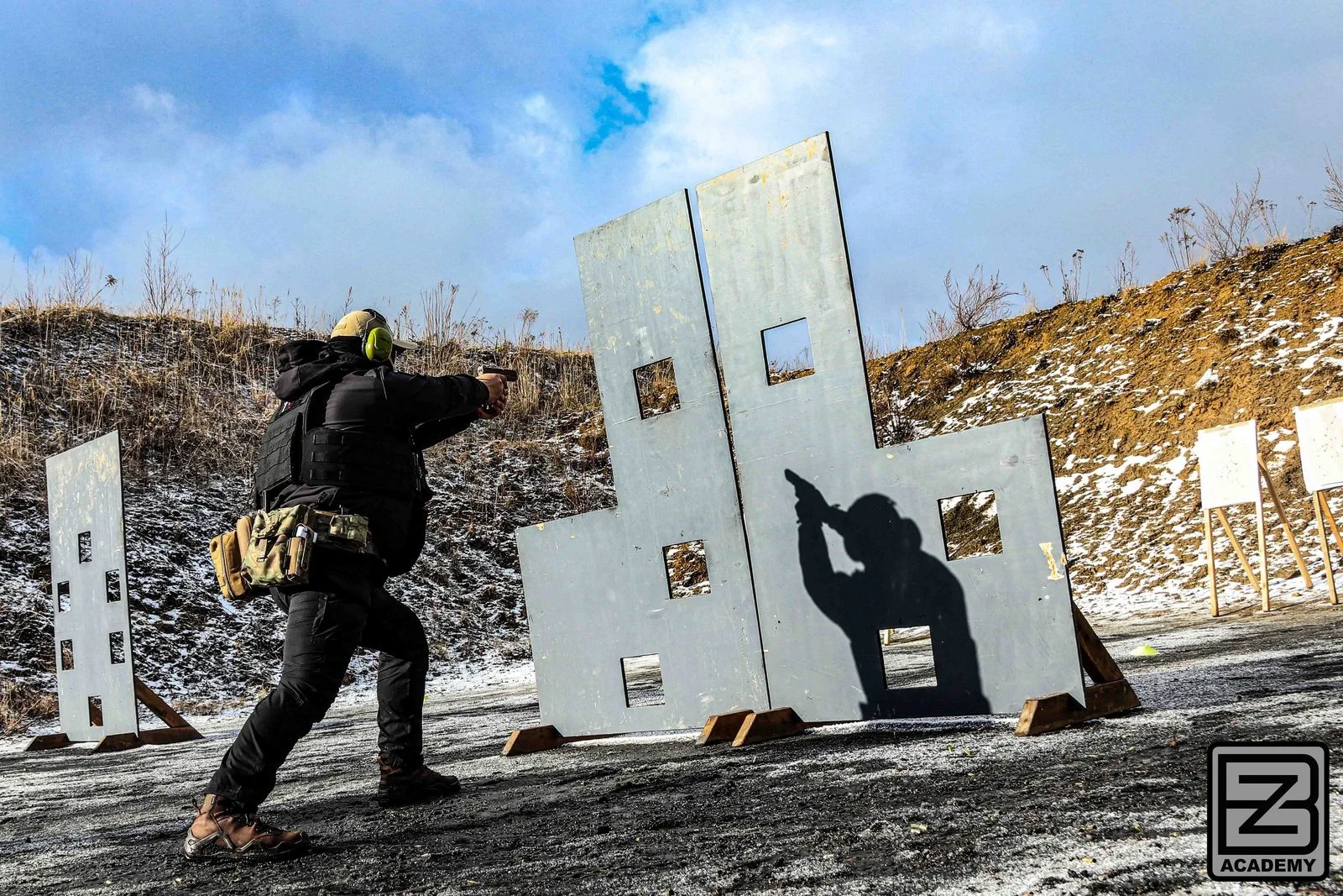 Pistol barrier and cover drill during Tactical Pistol