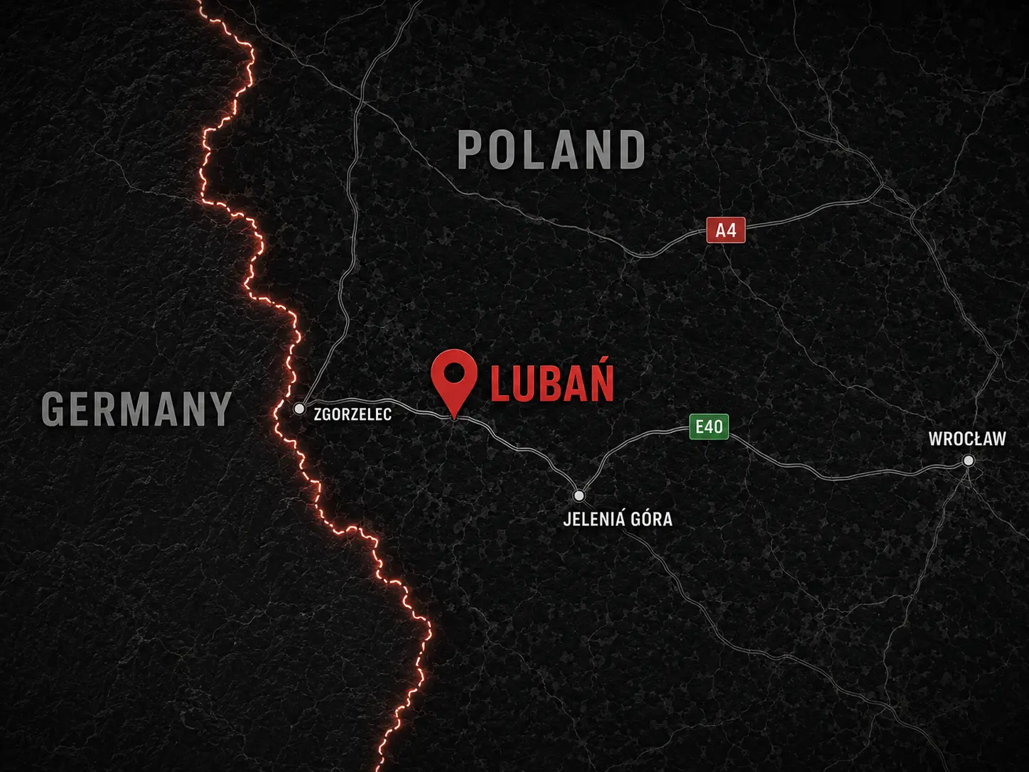 Map showing the location and access to firearms training trip to Poland