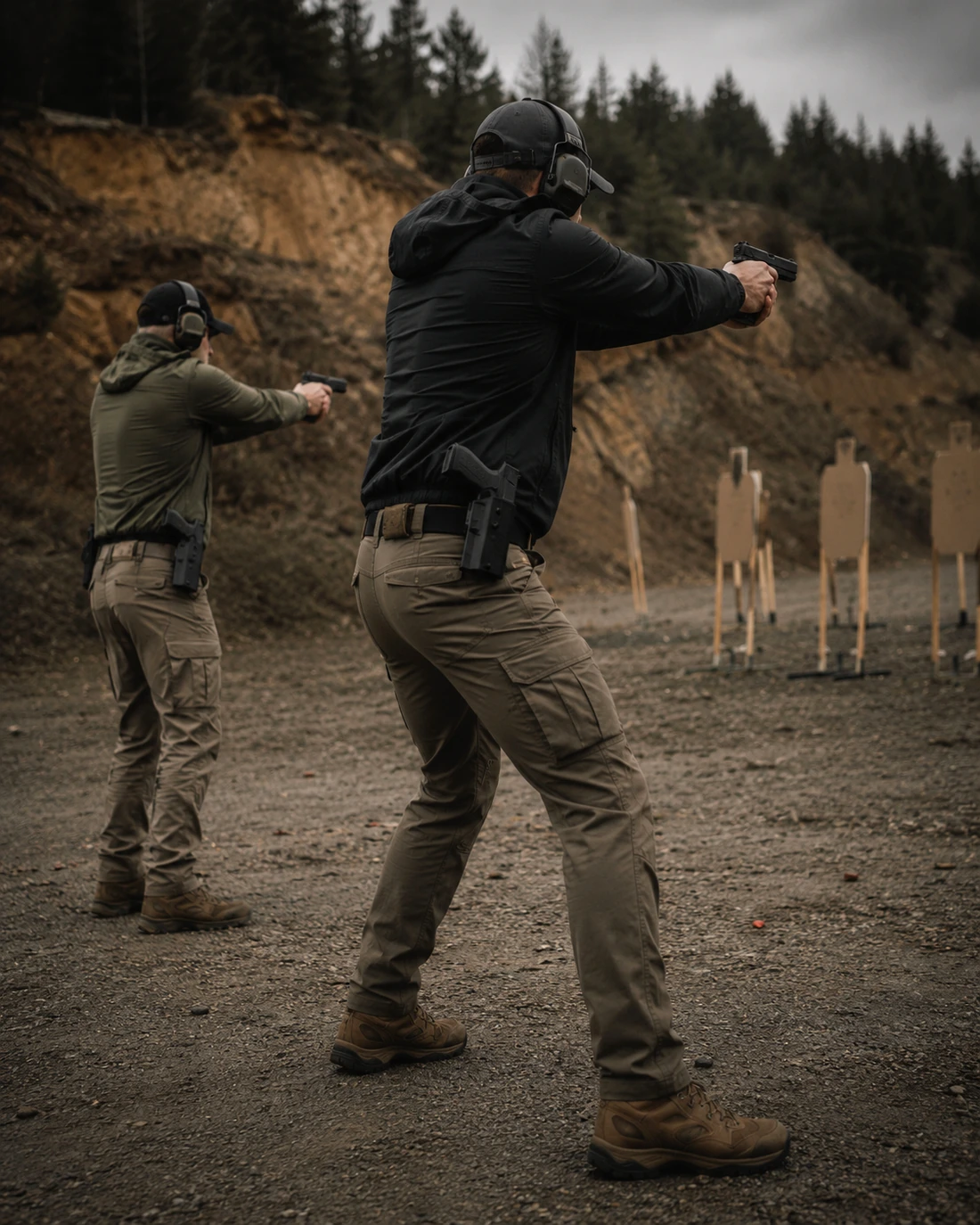 Outdoor firearms training range conditions at BZ Academy in Poland